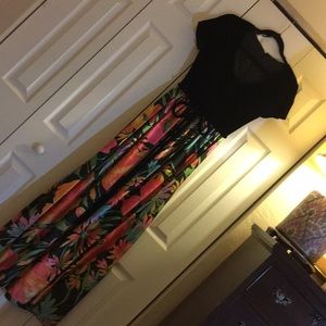 Vintage jumpsuit in Velvet and Floral Satin